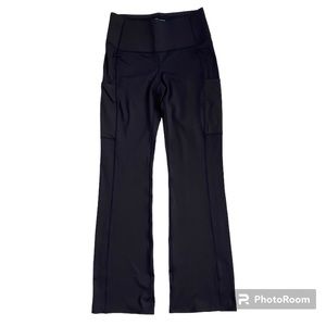 Ruby Ribbon Black Sport Flare Leggings With Pockets Size Small